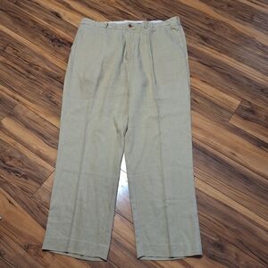 Polo Ralph Lauren Mens Trousers Preppy Old Money career Tussah Silk Linen Work